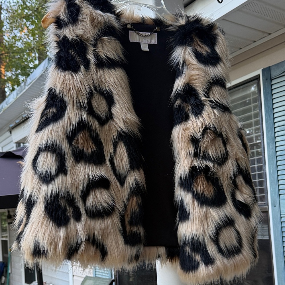 Michael Michael Kors Leopard Print Faux Fur Vest